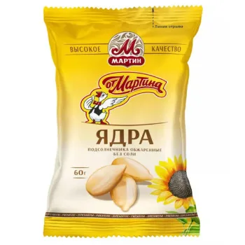 Семечки От Мартина, очищенные, обжаренные, премиум, без соли, 60гр
