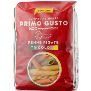 Паста Primo Gusto Пенне Ригате Триколор томатно-шпинатная 500г