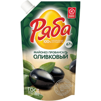 Майонез Ряба Оливковый 67%, 192г