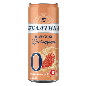 Напиток пивной Балтика Безалкогольная Грейфрут ароматизированный, 0,33л