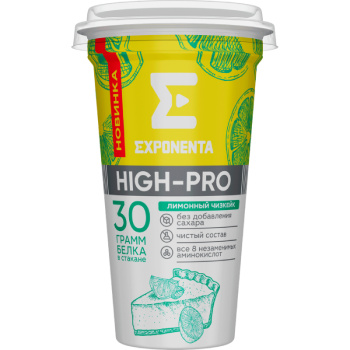 Напиток Exponenta High-Pro кисломолочный Лимонный чизкейк, 250г  