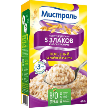 Хлопья Мистраль смесь 5 злаков, 400г