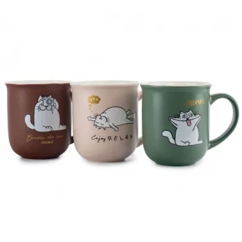 Кружка Domenik, Funny cats, фарфор, в ассортименте, 400мл