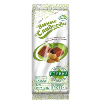 Плитка кондитерская Умные сладости с миндалем, 90г