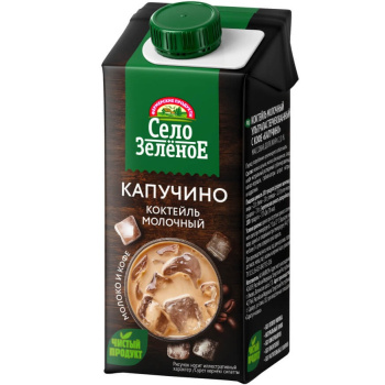 Коктейль молочный Капучино Село Зеленое 2% БЗМЖ, 200г