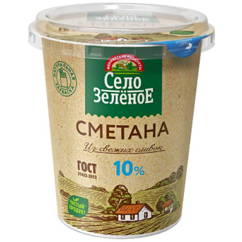 Сметана Село Зелёное 10% БЗМЖ, 300г