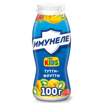 Кисломолочный напиток Имунеле Kids с соком тутти-фрутти 1,2%, 100г