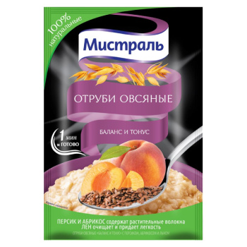 Отруби Мистраль овсяные баланс и тонус, 30г 