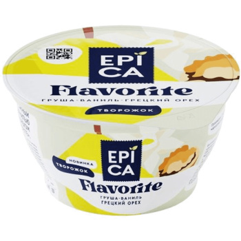 Творожок Epica Flavorite груша-ваниль-грецкий орех 8%, 130г