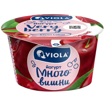 Йогурт Viola Very Berry с вишней 2,6% БЗМЖ, 120г