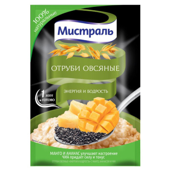 Отруби Мистраль овсяные Энергия и бодрость, 30г