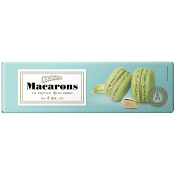 Пирожное Акульчев Macarons миндальное со вкусом фисташки, 48г