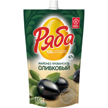 Майонез Ряба Оливковый Провансаль 67%, 330г