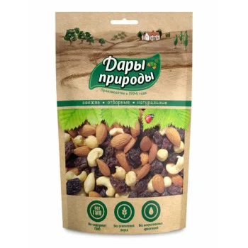 Коктейль Дары природы смесь орехов и изюма, 150г