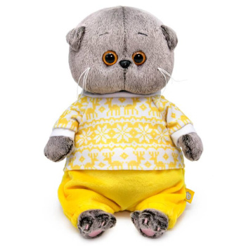 Мягкая игрушка Кот Басик Baby в зимней пижамке, 20см