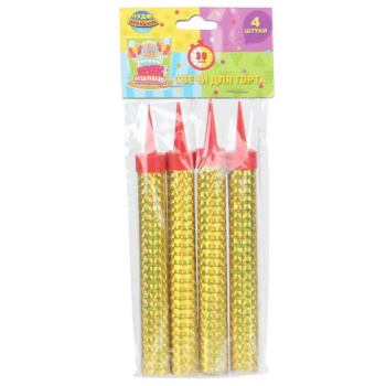 Свеча-Фонтан настольный набор, с днем рождения, 4 шт