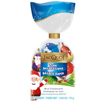 Шоколад ассорти Jacquot елочные игрушки из молочного шоколада, 75г 