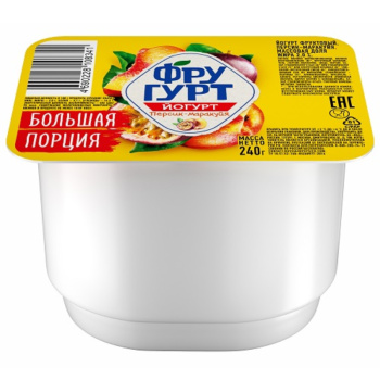 Йогурт Фругурт Персик, маракуйя 2% БЗМЖ, 240г