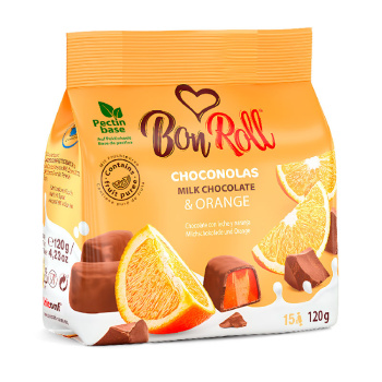 Конфеты Bon Roll Апельсин в молочном шоколаде, 120г