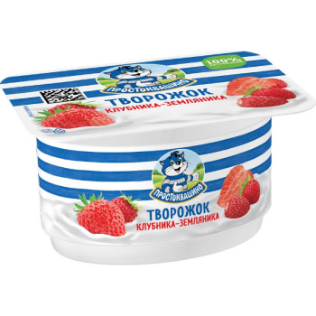 Творожок, Простоквашино, клубника-земляника, 110г