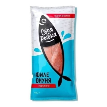 Окунь красный замороженный «Своя рыбка» филе-кусок с кожей, 400г