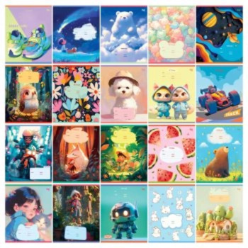 Тетрадь 18л, клетка BG Super Mix-20