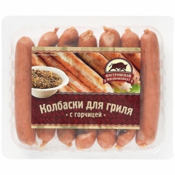 Колбаски Для гриля с горчицей Костромской МК, 350г