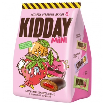 Батончик глазированный KIDDAY mini, фруктовое ассорти, 300г