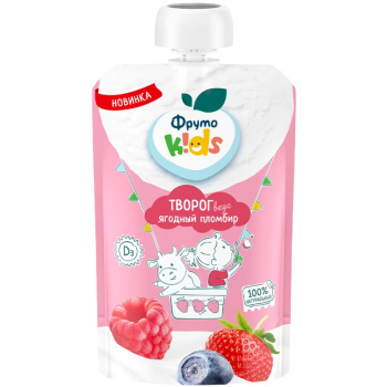 Творог ФрутоKids ягодный пломбир 4,2%, 90г