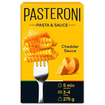 Макароны Джирандоле №124 с соусом чеддер, Pasteroni, 275г