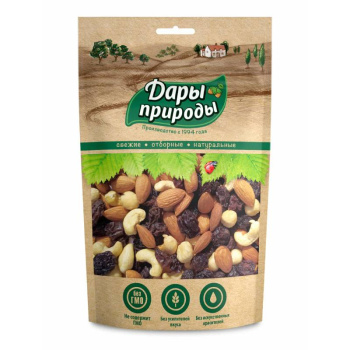 Коктейль Дары природы смесь орехов и изюма, 150г
