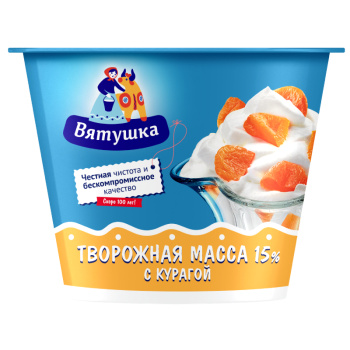Масса творожная Вятушка 15% 100г Курага БЗМЖ
