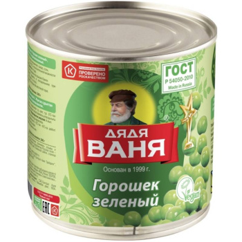 Горошек зеленый Кубанс5кий, Дядя Ваня, 400г