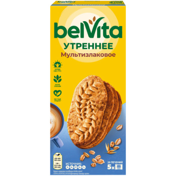 Печенье belVita Утреннее и Мульти-злаковое, 225г