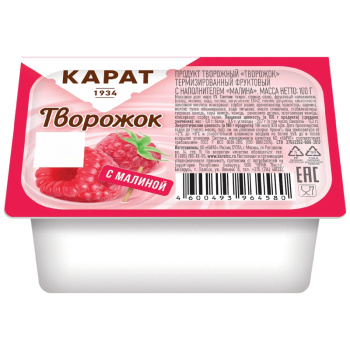Творожок Карат с малиной 9%, 100г