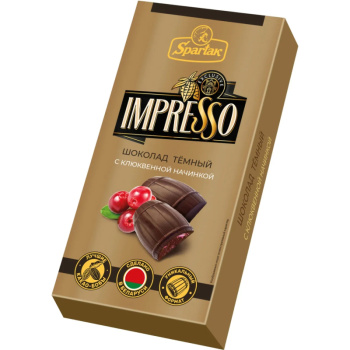 Шоколад темный Impresso, начинка клюква, 141г