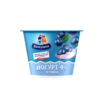 Йогурт Вятушка Черника 4% БЗМЖ, 125г