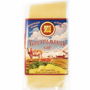 Сыр Костромской 45% 240г БЗМЖ с.Воскресенье