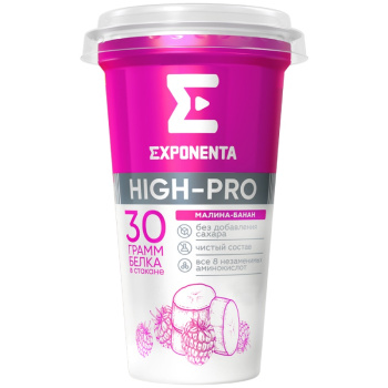 Напиток Exponenta High-Pro кисломолочный Малина банан 250г