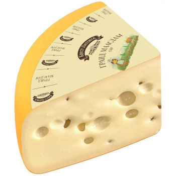 Сыр полутвердый гранд маасдам Брест-Литовск 45% БЗМЖ 