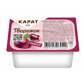 Творожок Карат с вишней 9%, 100г