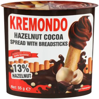 Набор Kremondo Паста орех какао + хлебные палочки, 55г
