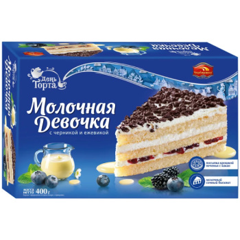 Торт Молочная девочка с черникой и ежевикой Черемушки, 400г 
