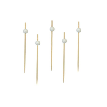 Пики для канапе бамбуковые БЕЛАЯ ЖЕМЧУЖИНА 12см, 12шт 