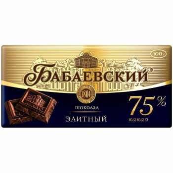Шоколад горький Бабаевский Элитный 75% какао, 75г