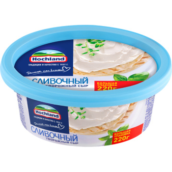 Сыр творожный Хохланд сливочный 60% БЗМЖ, 220г
