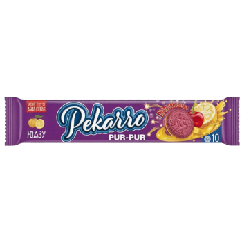Печенье Pekarro pur-pur со вкусом Вишня-Юдзу и взрывной карамелью, 95г